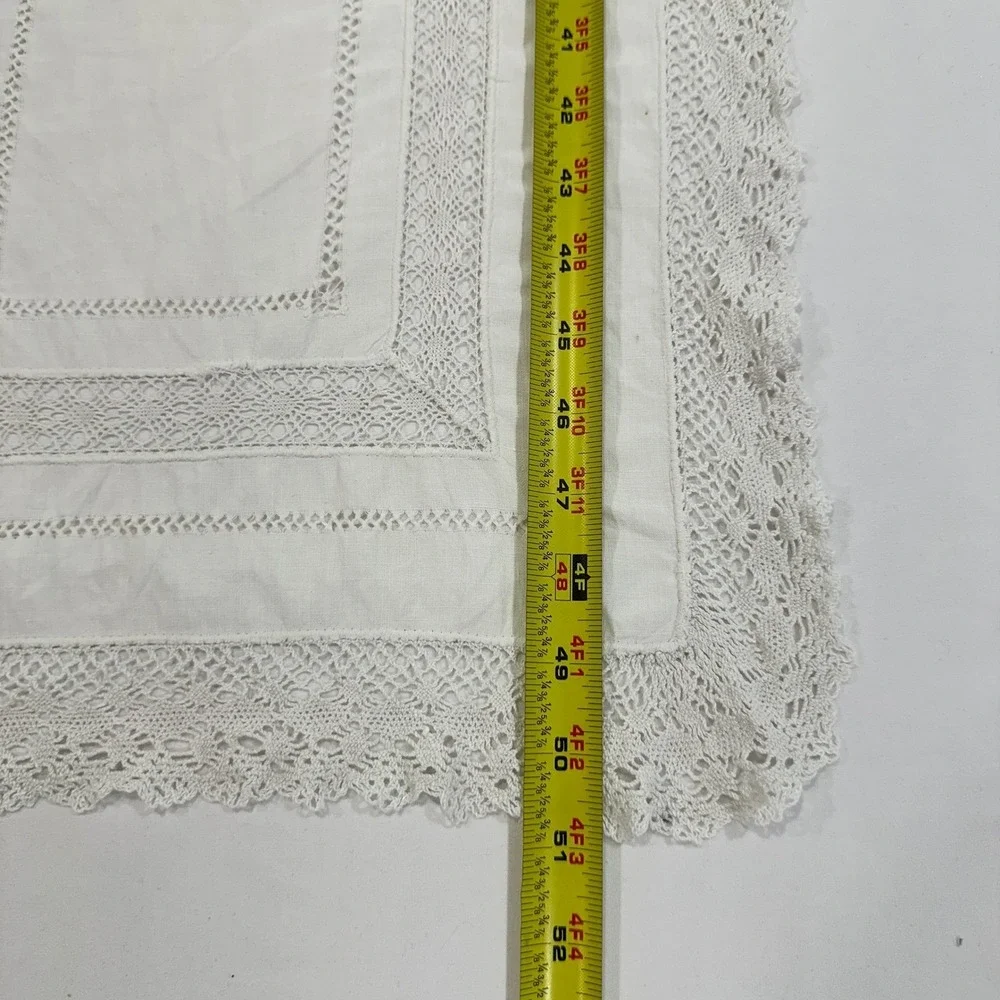 Vintage Crochet Lace Table Runner 52x17 White‎ Openwork